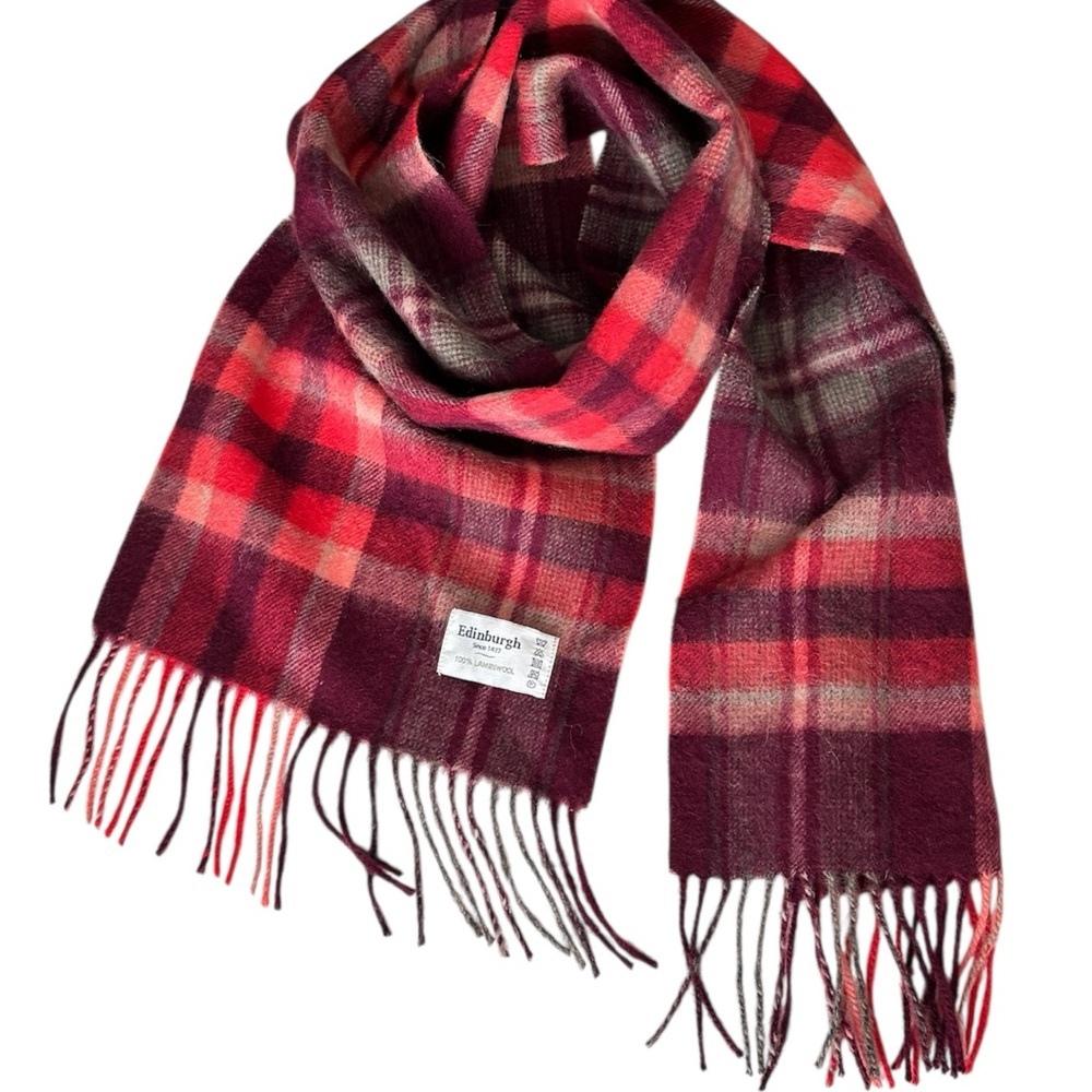 EDINBURGH (Since 1437) 100% Soft Lambswool Plaid/Tartan Fringed Scarf - Picture 3 of 7